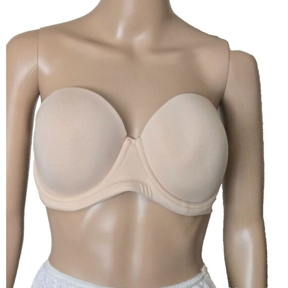 Wacoal Red Carpet Bra 854119 beige Convertible Strapless size 36DD - Picture 1 of 5